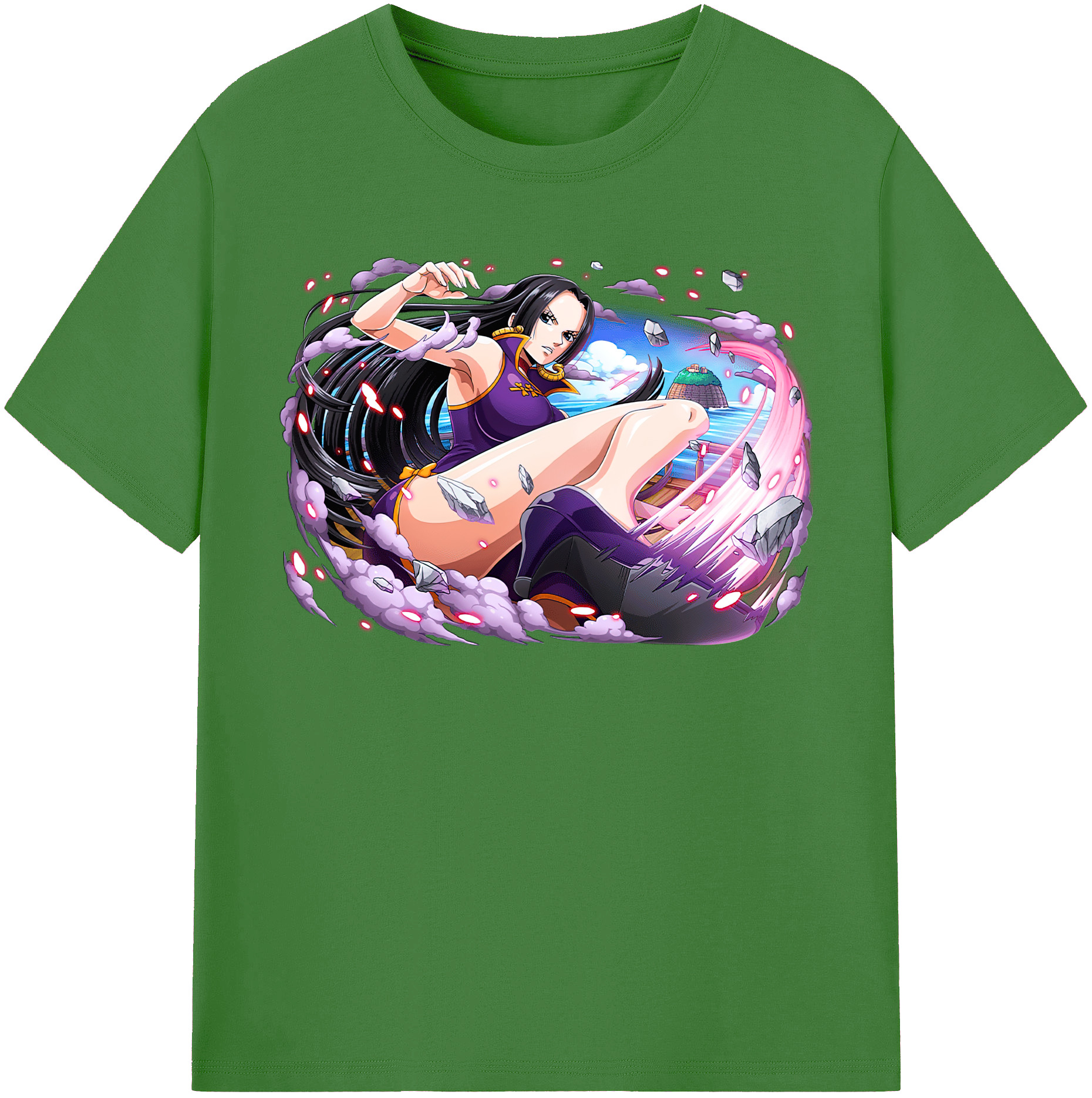 ワンピース ボア・ハンコック ONE PIECE Boa·Hancock レディースカジュアルプリントTシャツ（綿100％）